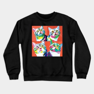 American Wirehair Pop Art - Cat Lover Gif Crewneck Sweatshirt